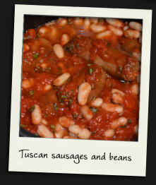 Tuscan sausages and beans