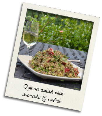 Quinoa salad with  avocado & radish
